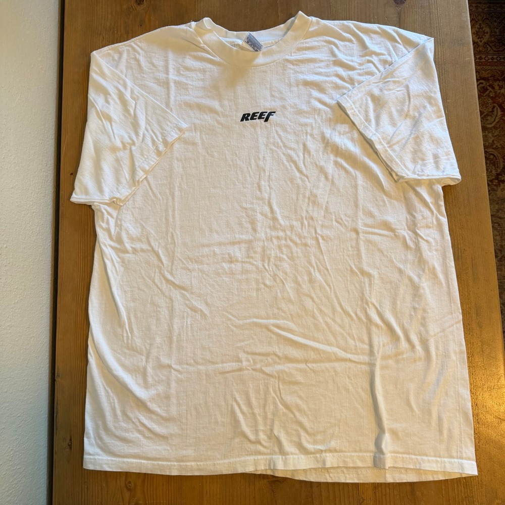 Vintage Reef Surf Graphic Shirt Mens XXL White Hanes Beefy-T 90s Skate Tee